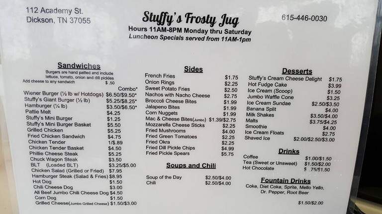 Stuffys Frosty Jug - Dickson, TN