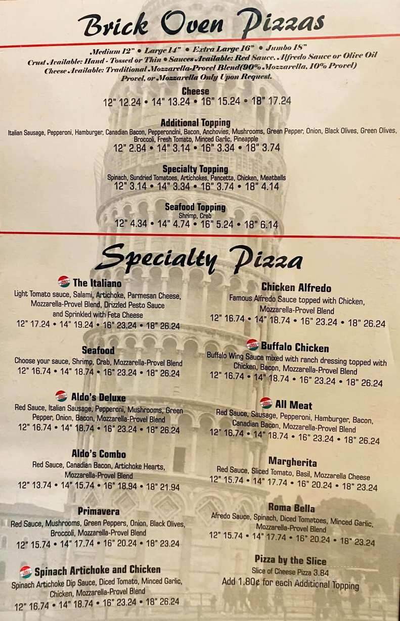 Aldo's Pizza - Washington, MO