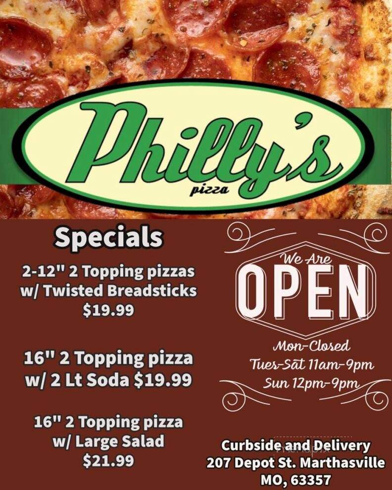 Philly's Pizza - Marthasville, MO