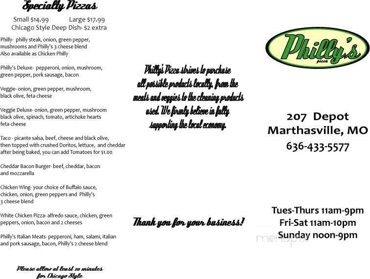 Philly's Pizza - Marthasville, MO