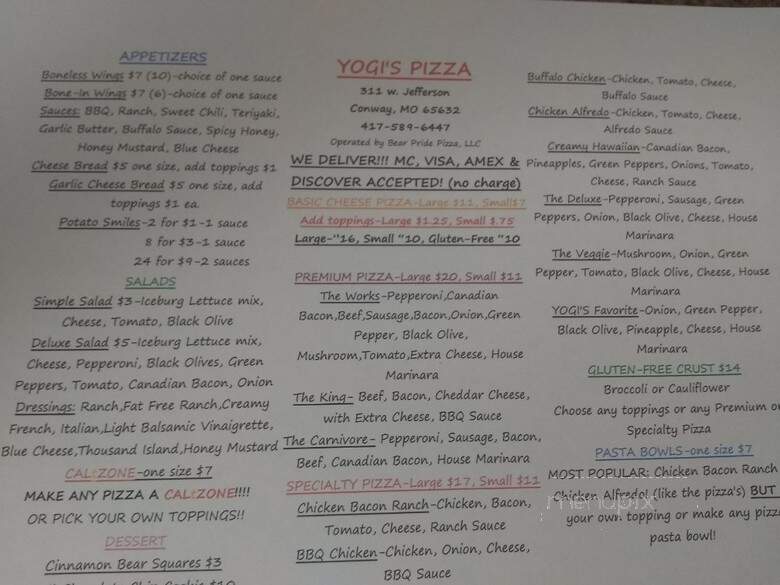 Yogi's Pizza - Conway, MO