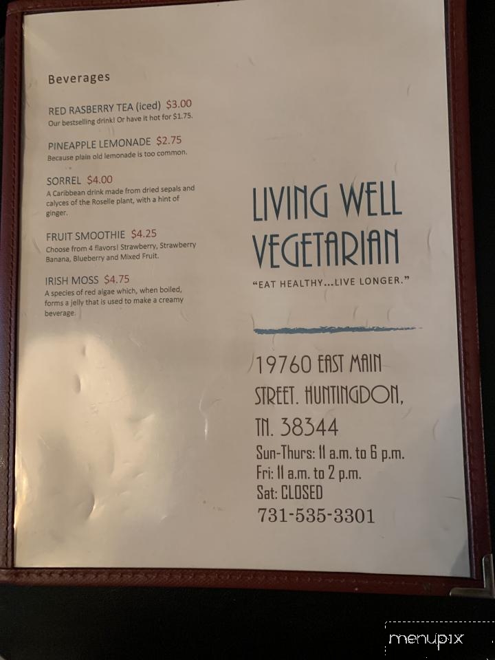 Living Well Vegetarian Restaurant - Huntingdon, TN